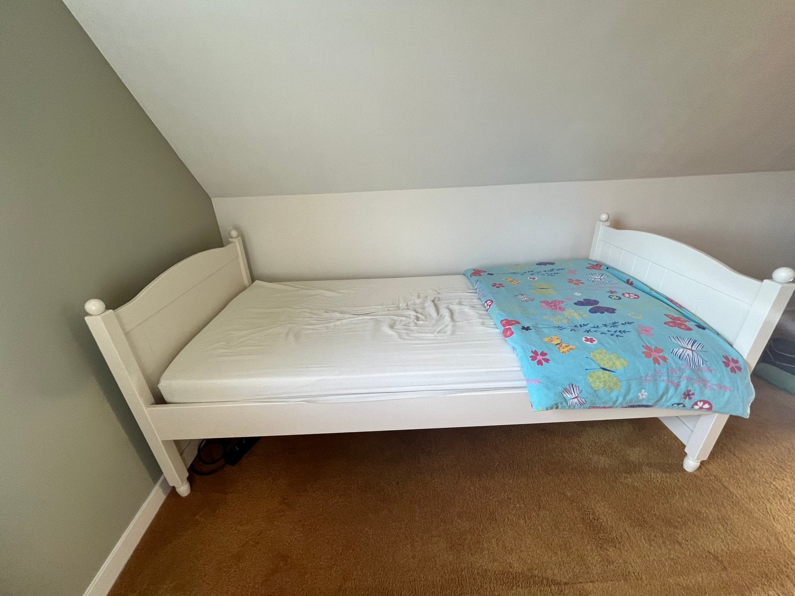 Tiener kamer bed, Ophalen, 90 cm, Eenpersoons, Wit