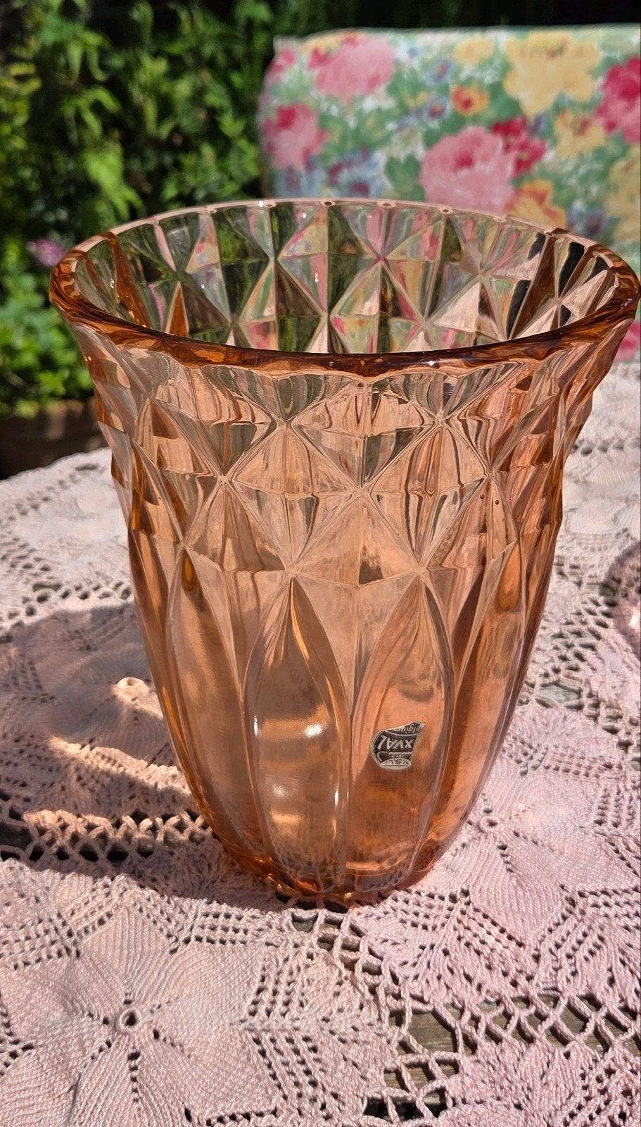 Val Saint Lambert Luxval rosaline art deco vaas, Ophalen of Verzenden