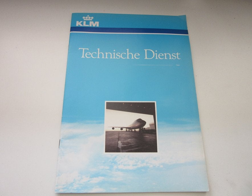 KLM brochure Technische Dienst, Verzamelen, Luchtvaart en Vliegtuigspotten, Verzenden, Gebruikt, Boek of Tijdschrift