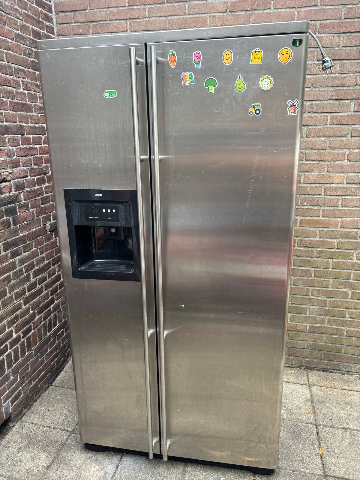 Gratis ATAG Amerikaanse koelkast - defect, Ophalen, 200 liter of meer, 60 cm of meer, Met aparte vriezer