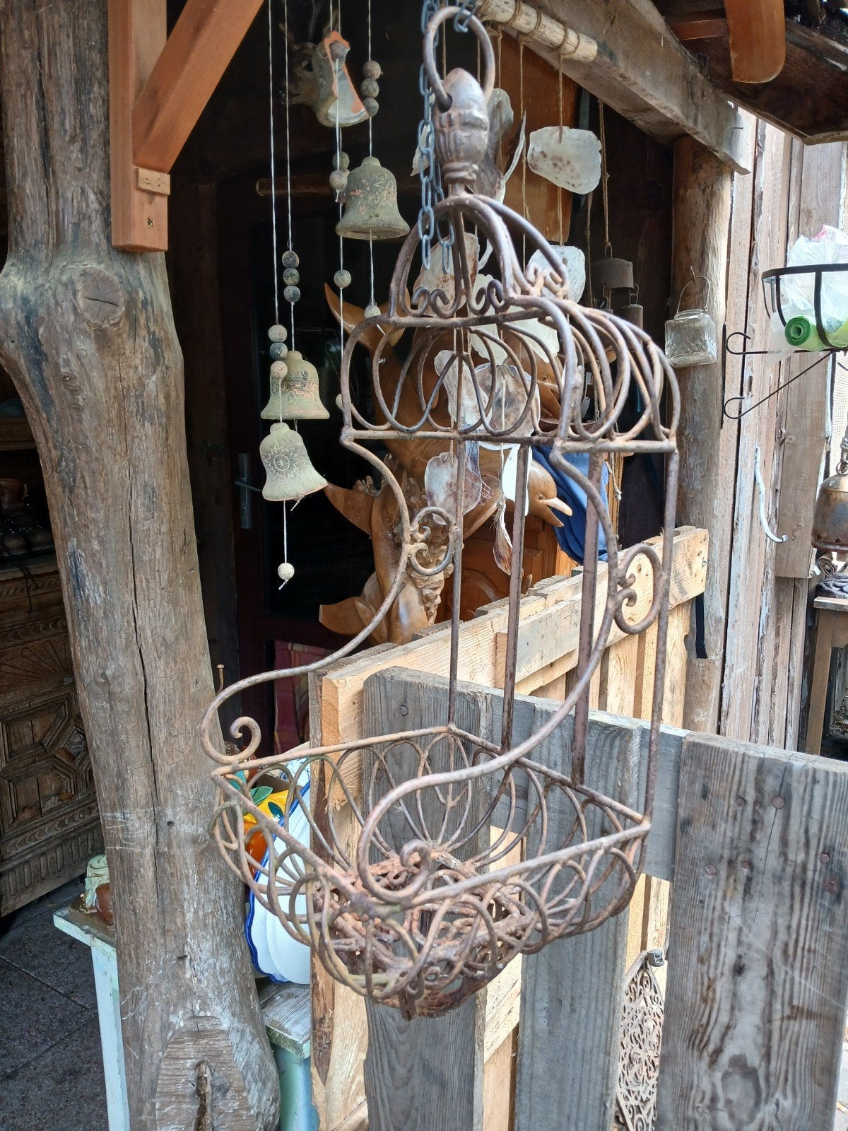 Decoratieve roestige metalen hangmand, Ophalen of Verzenden