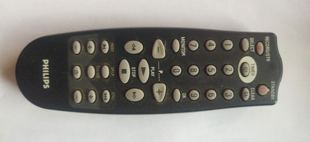 Philips afstandbediening RT182/101 voor VHS videorecorders, Ophalen of Verzenden, Gebruikt, Origineel, Vhs