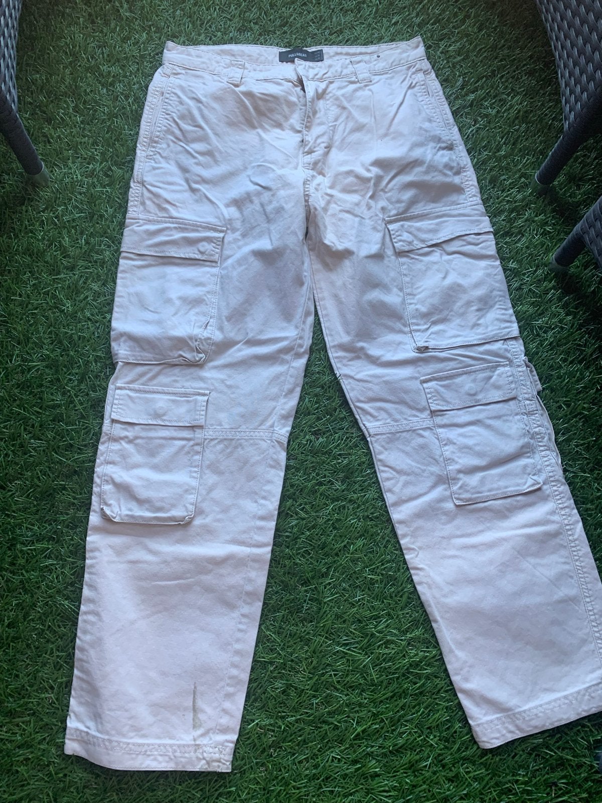 Herenbroek Pull&Bear Cargo Beige Maat 40, Ophalen of Verzenden, Gedragen, Overige maten, Beige