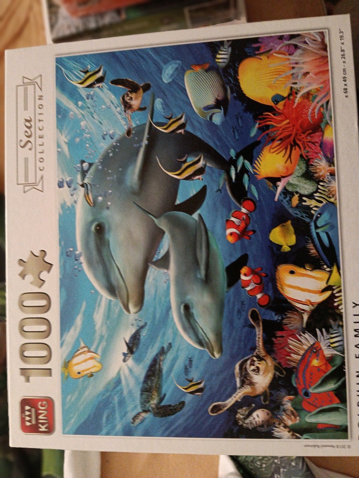 King Legpuzzel 1000 stukjes - Dolfijnen & Onderwaterwereld, Ophalen, 500 t/m 1500 stukjes, Gebruikt, Legpuzzel