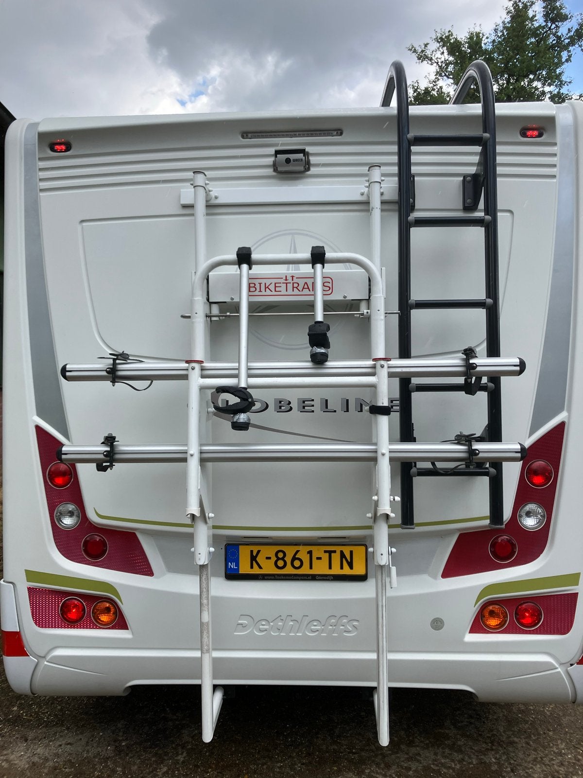 Elektrische fietsendrager voor caravan of camper, Ophalen of Verzenden, Gebruikt