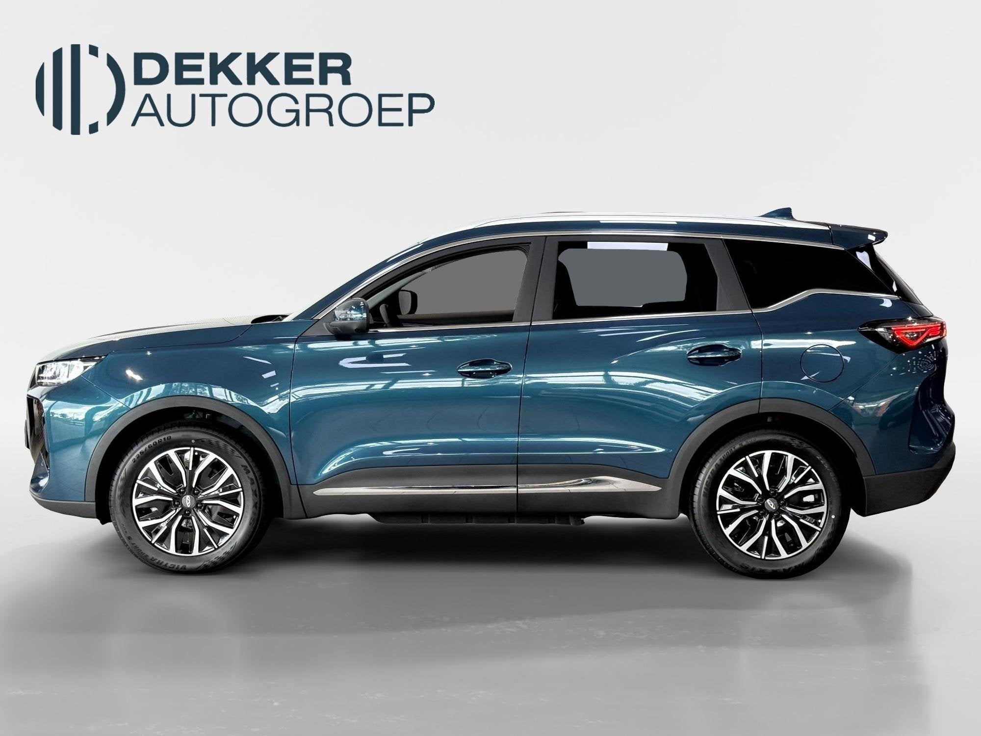 Chery Tiggo7 Unique Panoramadak 360camera 7 jaar garantie in, Auto's, Automaat, Stof, 750 kg, Blauw