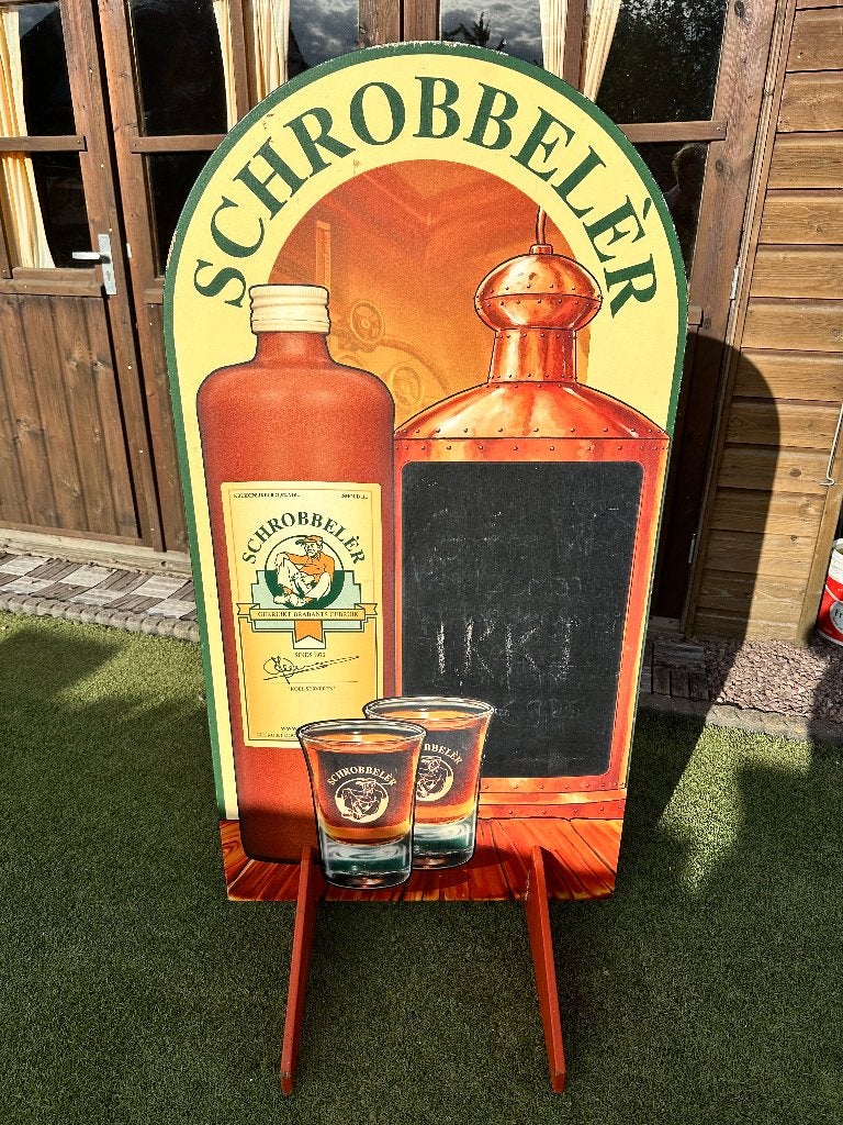 schrobbeler straatbord horeca, Ophalen, Gebruikt, Reclamebord