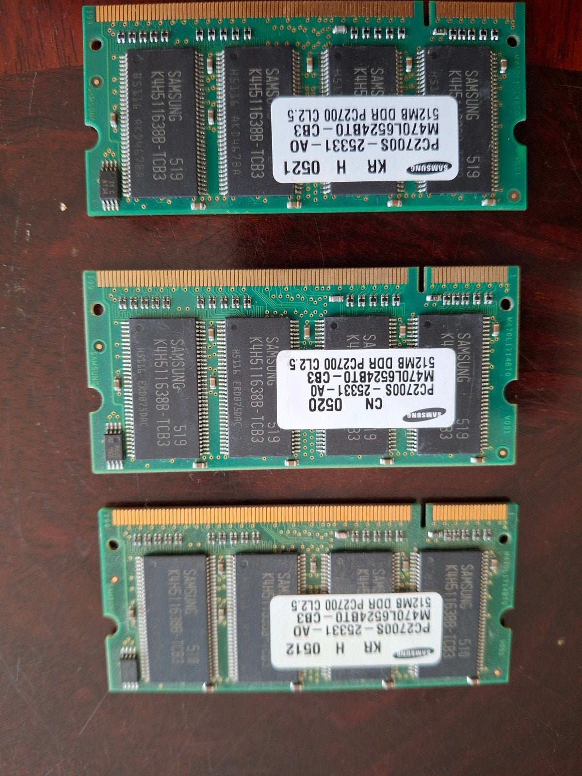 3x Samsung 512MB DDR PC2700 CL2.5 RAM Geheugenmodules, Computers en Software, RAM geheugen, Ophalen, Gebruikt, Server, DDR