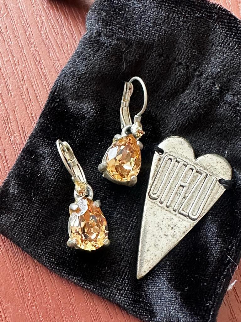 Otazu oorbellen bruin/champagne kleur, Sieraden, Tassen en Uiterlijk, Oorbellen, Zo goed als nieuw, Hangers, Overige materialen