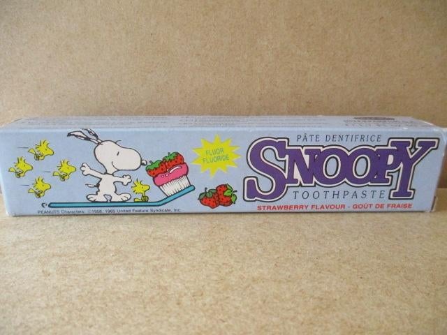 adv10758 snoopy tandpasta, Verzamelen, Ophalen, Snoopy, Gebruikt, Overige typen