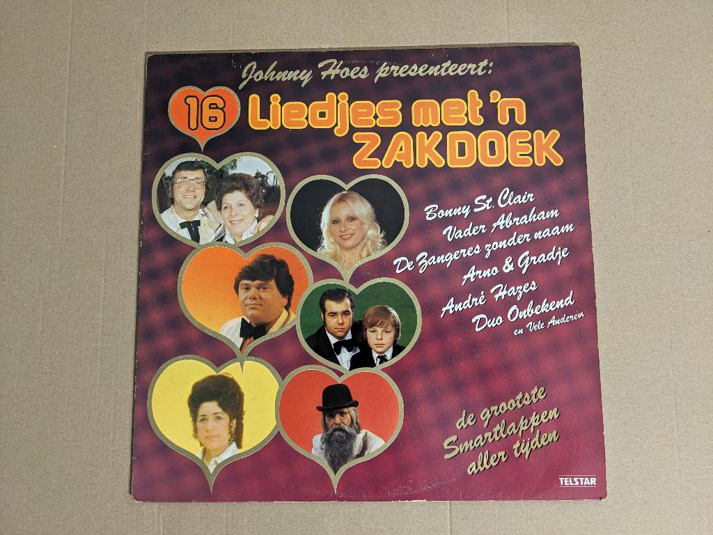 LP - Johnny Hoes presenteert: 16 liedjes met 'n zakdoek, Ophalen of Verzenden, Gebruikt, 12 inch, Levenslied of Smartlap