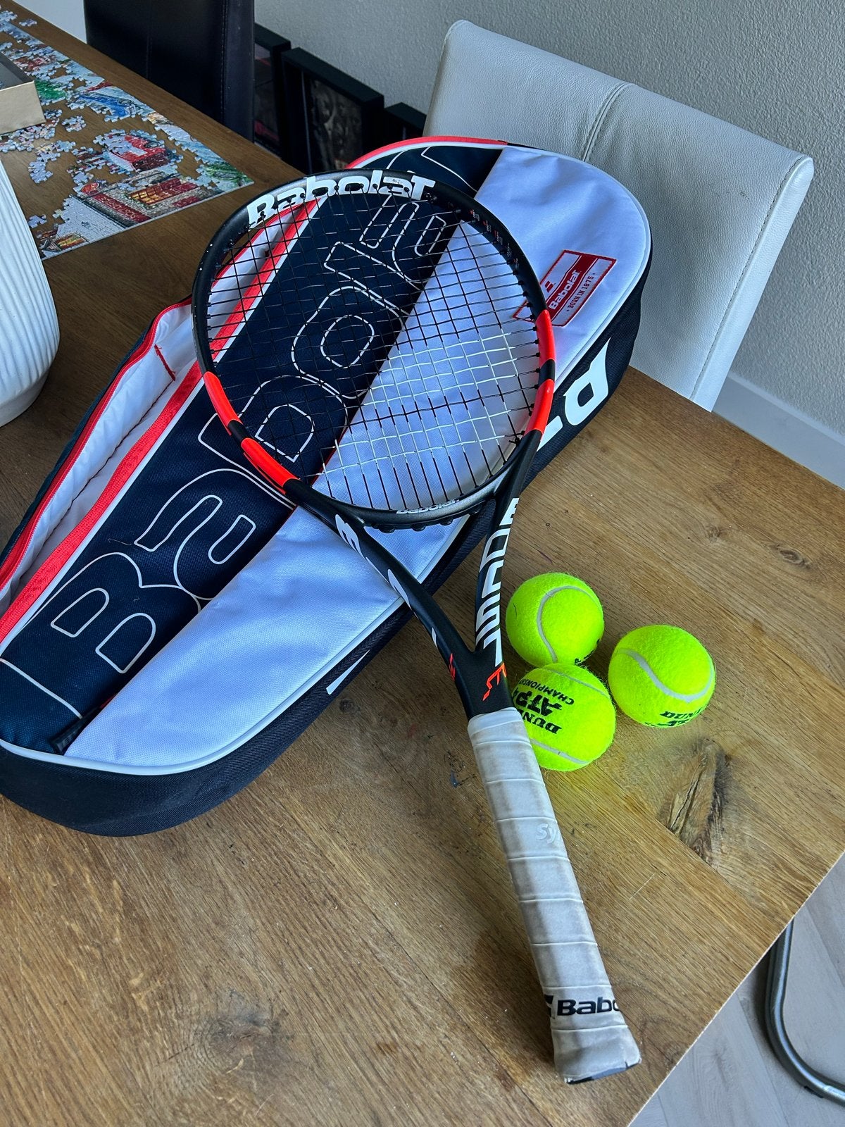 Babolat tennisracket met tas en 3 ballen, Ophalen of Verzenden, Gebruikt, Racket, Babolat