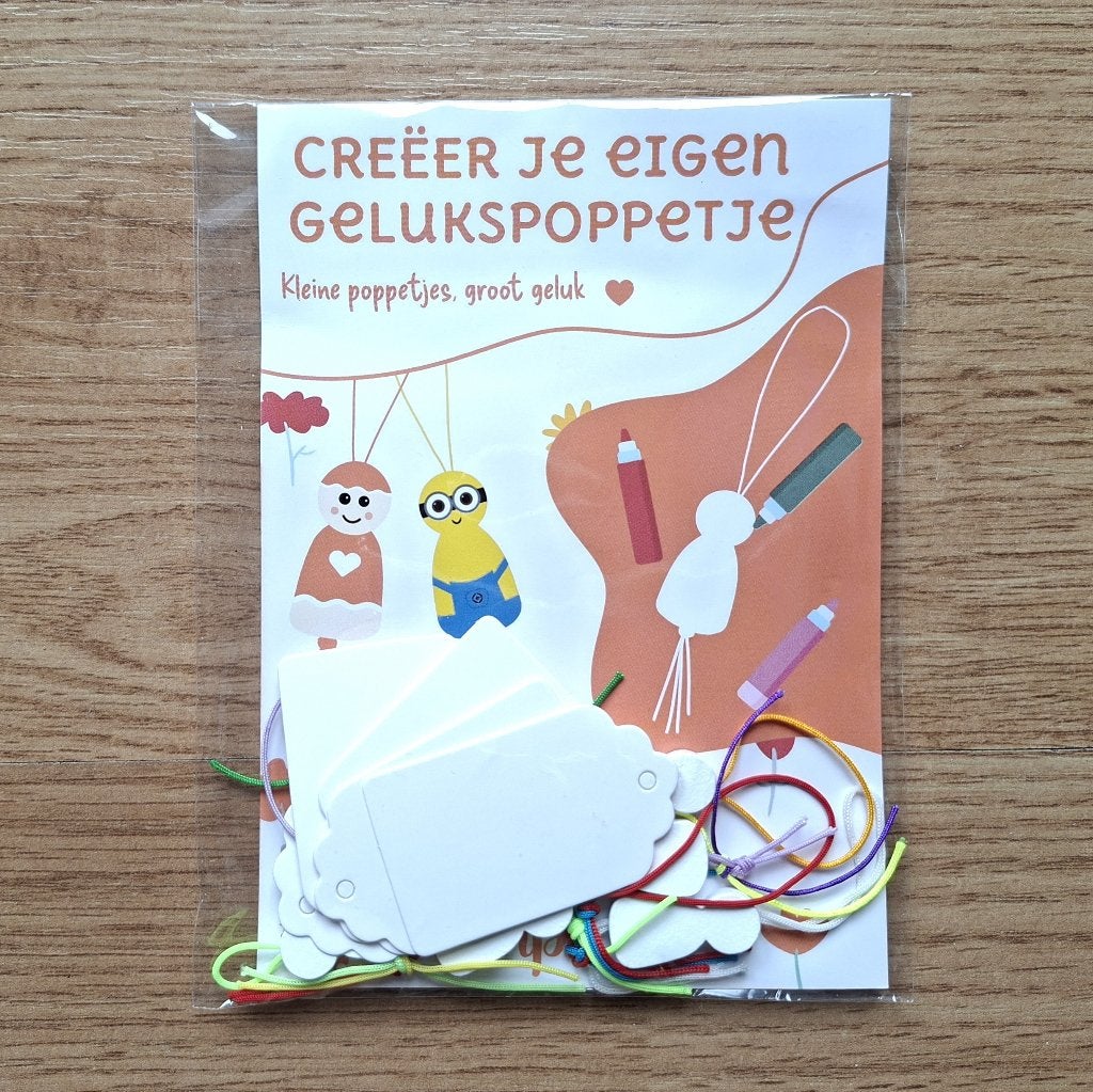 Knutselpakket Creëer je eigen gelukspoppetje, Hobby en Vrije tijd, Nieuw, Ophalen of Verzenden, Knutselwerk, Educatief