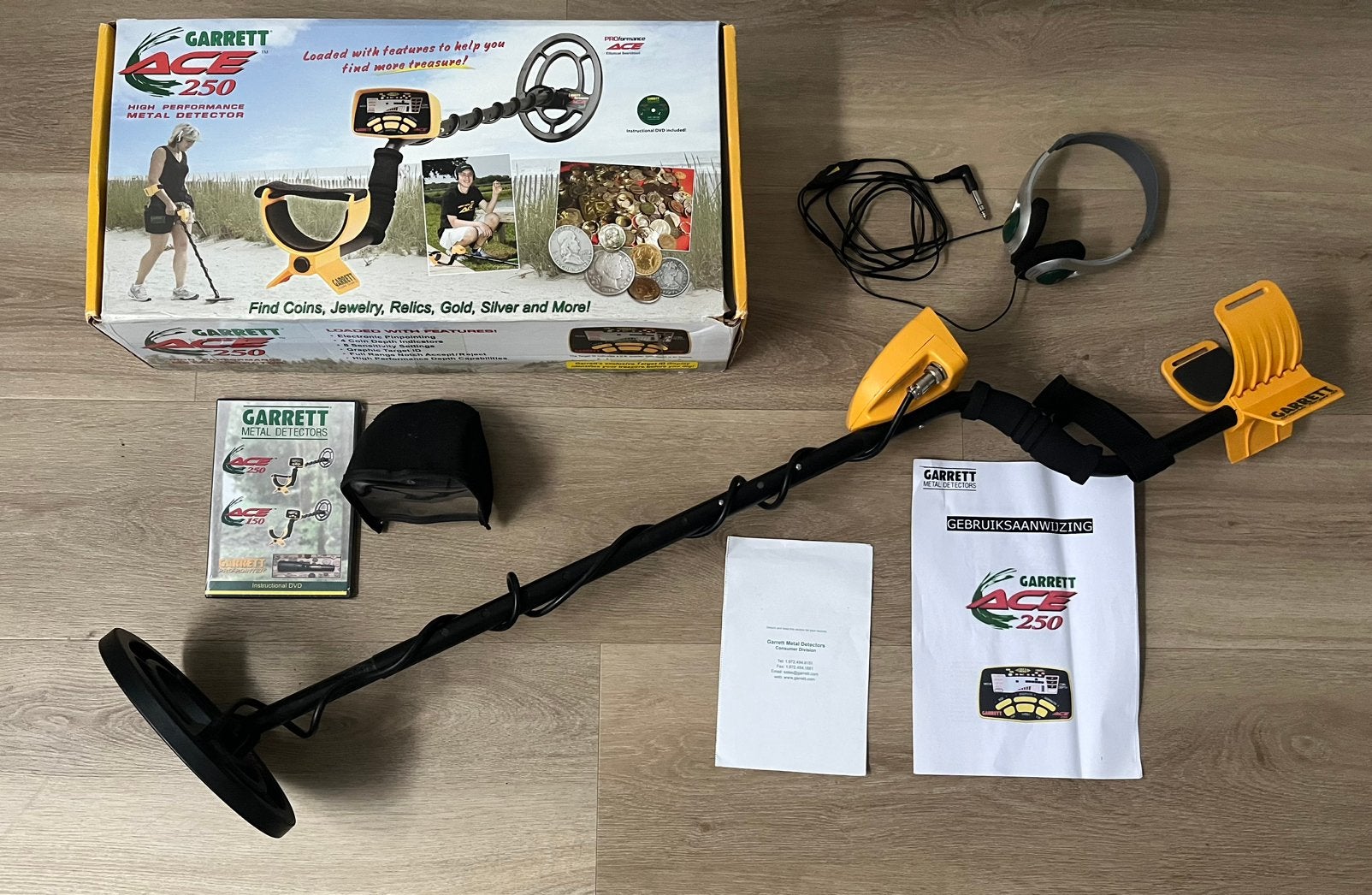 Metaaldetector Garrett Ace 250, Garrett, Meer dan 30 cm, Ophalen of Verzenden, Zo goed als nieuw