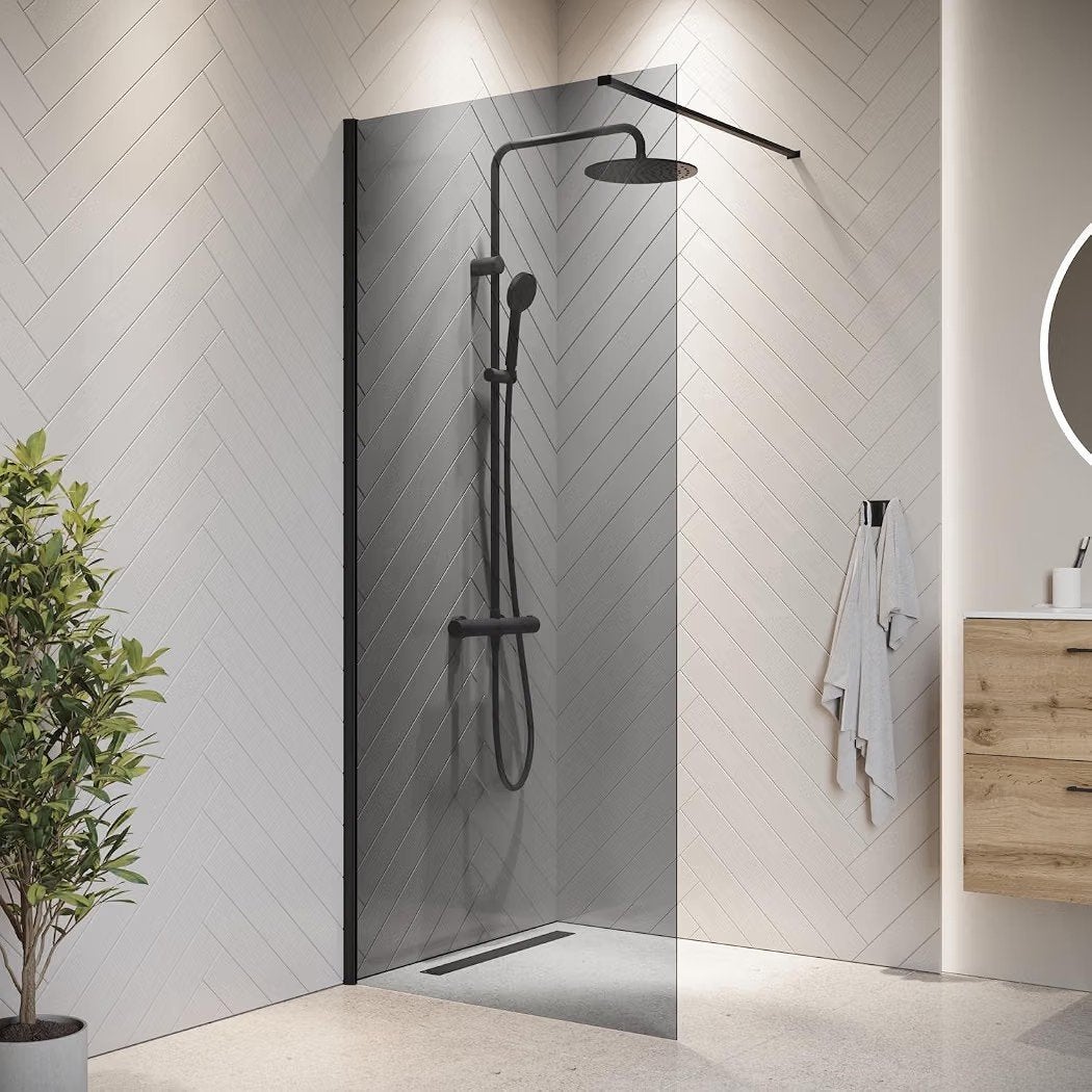 Douchewand Rizani 70 x 200cm zwart, Doe-het-zelf en Verbouw, Ophalen, Nieuw, Glas, Douche