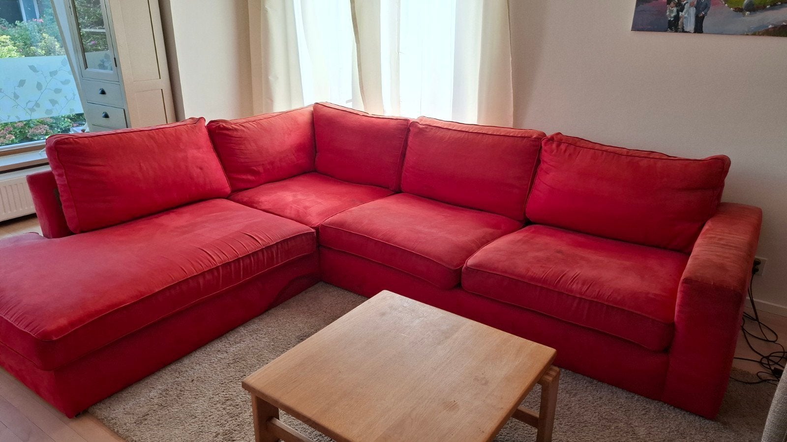 Comfortabele hoekbank,   GRATIS, Ophalen, Gebruikt, Stof