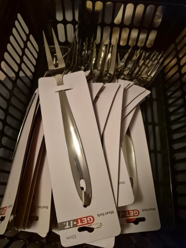 Vlees vorken, Ophalen, Nieuw, Rvs of Chroom