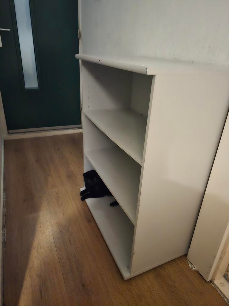 Grijze opbergkast met 3 vakken, Huis en Inrichting, Kasten | Boekenkasten, Ophalen, Gebruikt, 50 tot 100 cm, Minder dan 100 cm