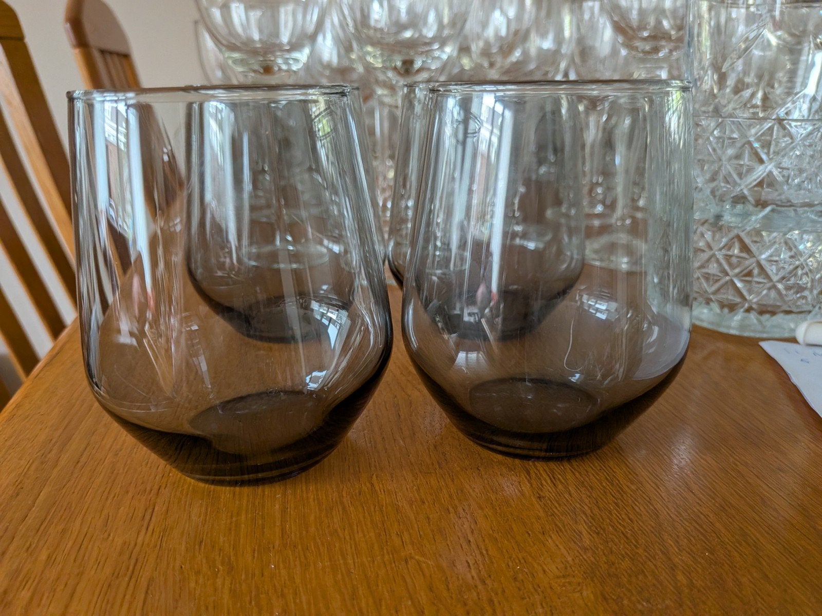 4 waterglazen met paarse gloed, Ophalen, Zo goed als nieuw, Overige typen