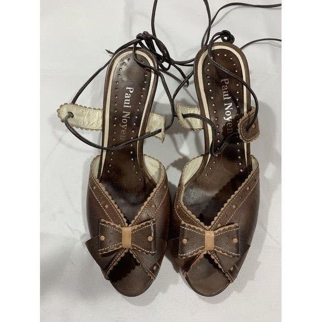 Paul Noyen, maat 38.5. Mooie peeptoe zomerschoentjes., Kleding | Dames, Schoenen, Bruin, Verzenden, Sandalen of Muiltjes, Zo goed als nieuw