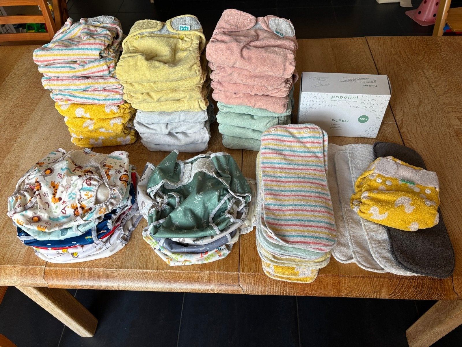 Pakket wasbare luiers Totsbots en Popolini, Kinderen en Baby's, Ophalen of Verzenden, Gebruikt, Overige typen