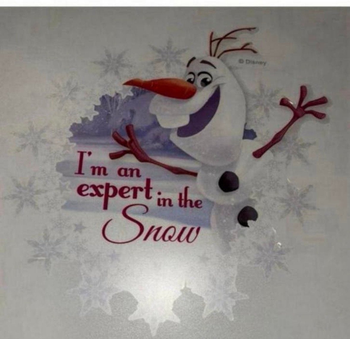 Disney Frozen Olaf 'Expert in the Snow' Muursticker, Ophalen of Verzenden, Zo goed als nieuw