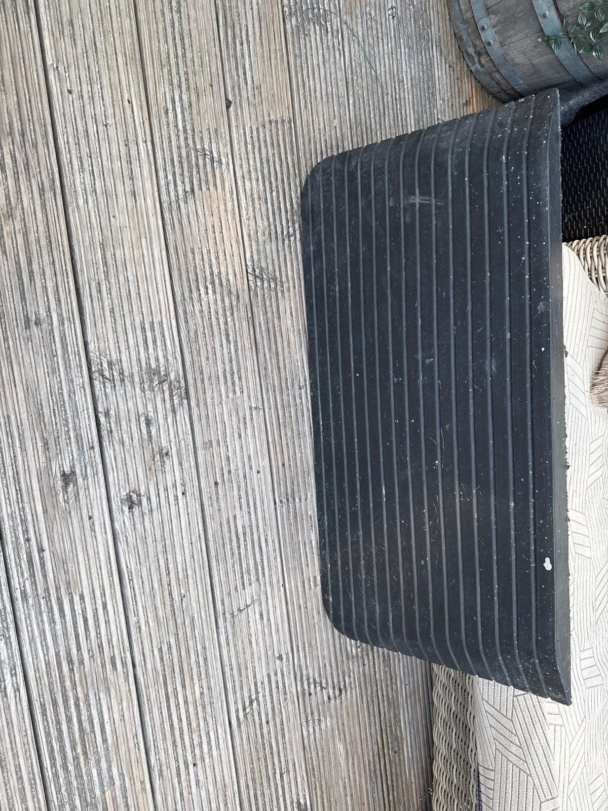 Zwarte rubberen mat voor buiten, Tuin en Terras, Ophalen, Gebruikt