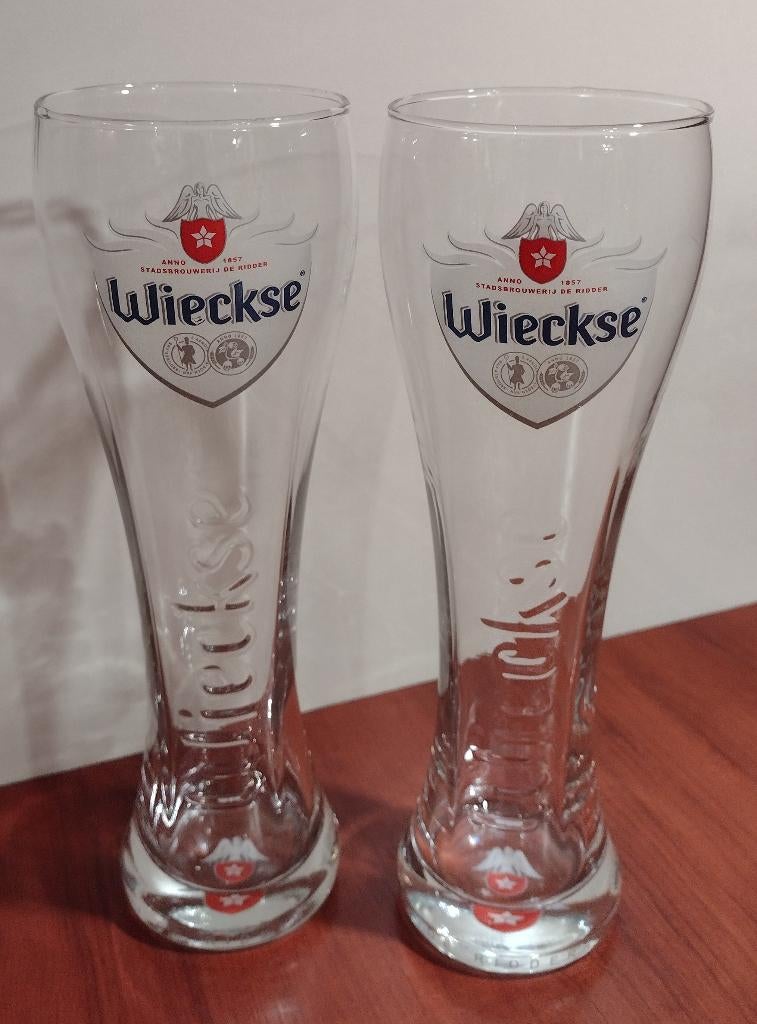 Wieckse Witte glazen 40cl. (A1), Ophalen of Verzenden, Gebruikt, Glas of Glazen, Overige merken