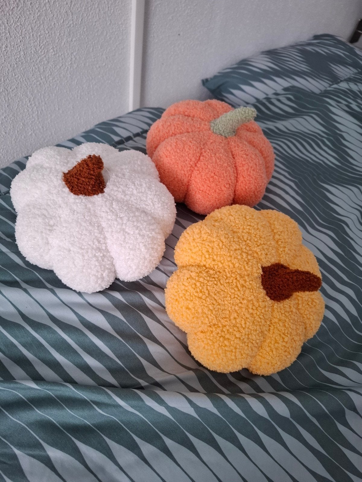 3 stoffen kalebassen/pompoenen, Ophalen of Verzenden