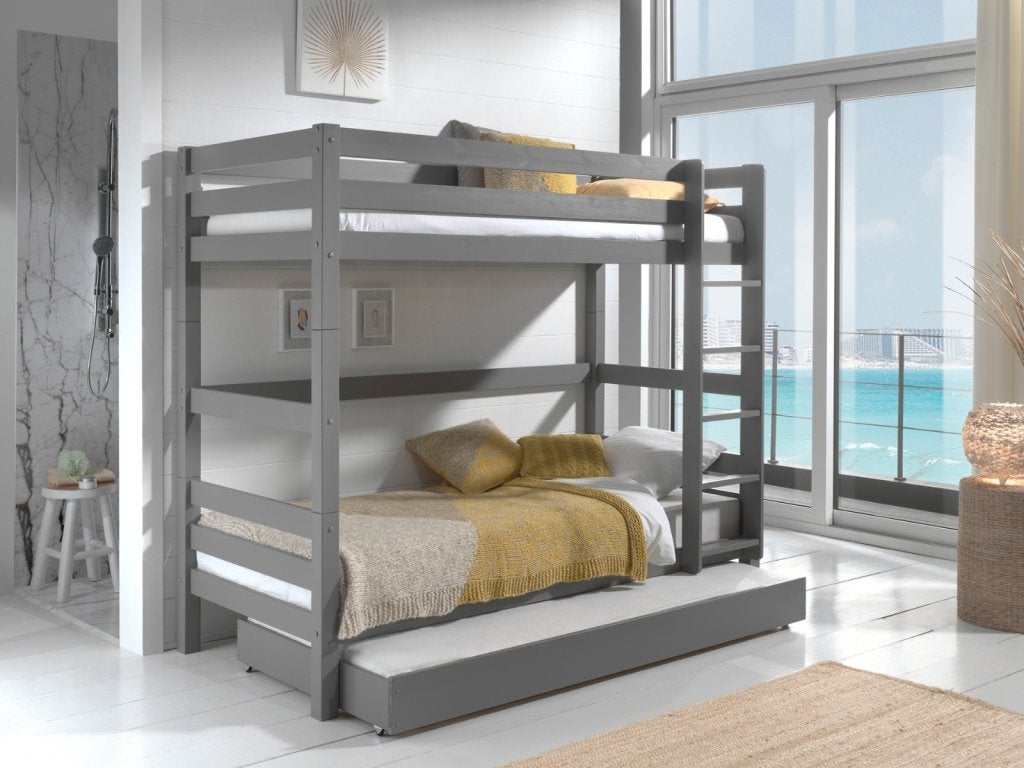 Pino stapelbed (180 cm hoog) - 90x200 - Grijs, Huis en Inrichting, Niet ingevuld, Niet ingevuld, Niet ingevuld