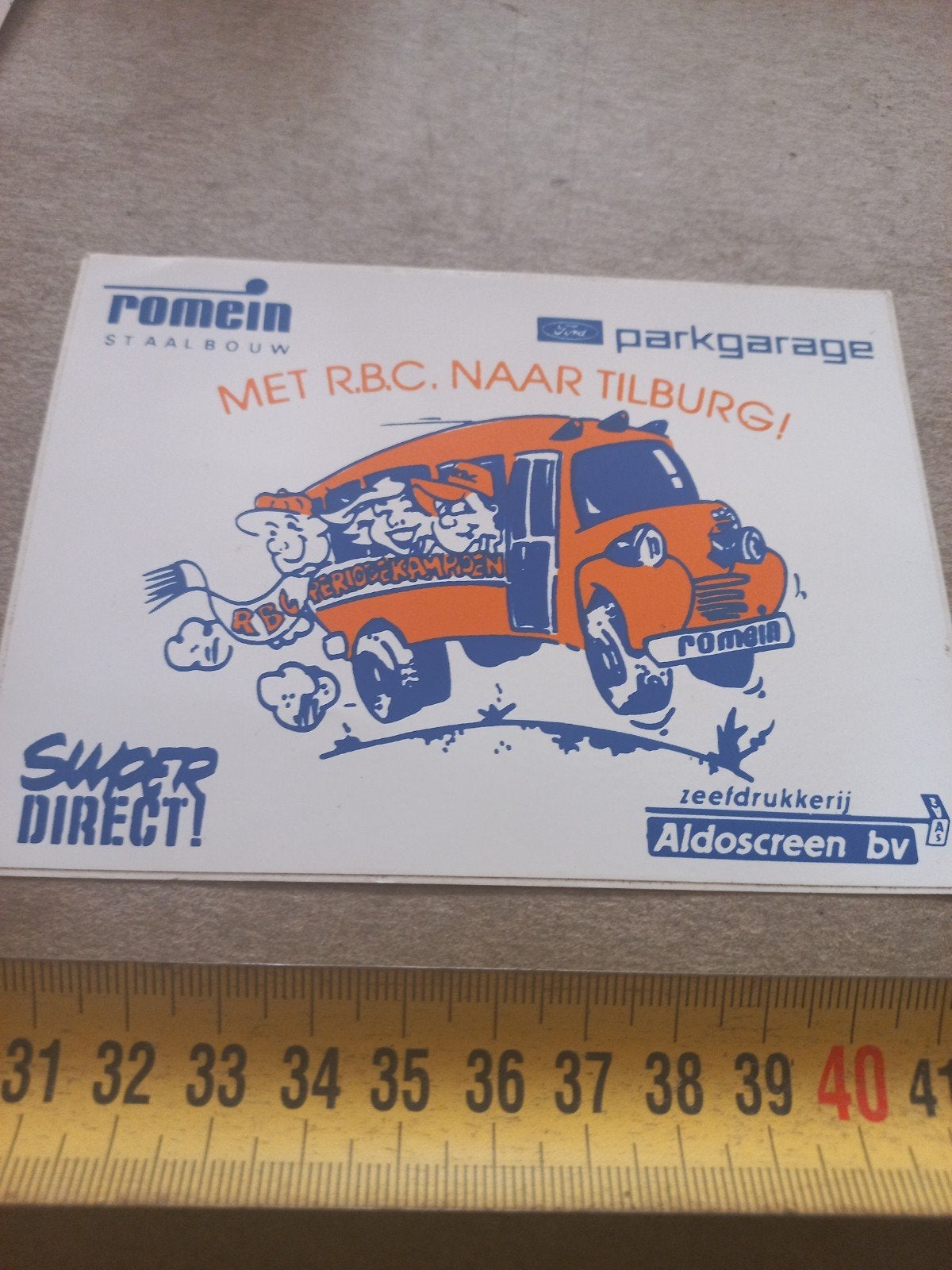 Vintage Sticker: RBC naar Tilburg - Romein Staalbouw, Ophalen of Verzenden, Zo goed als nieuw