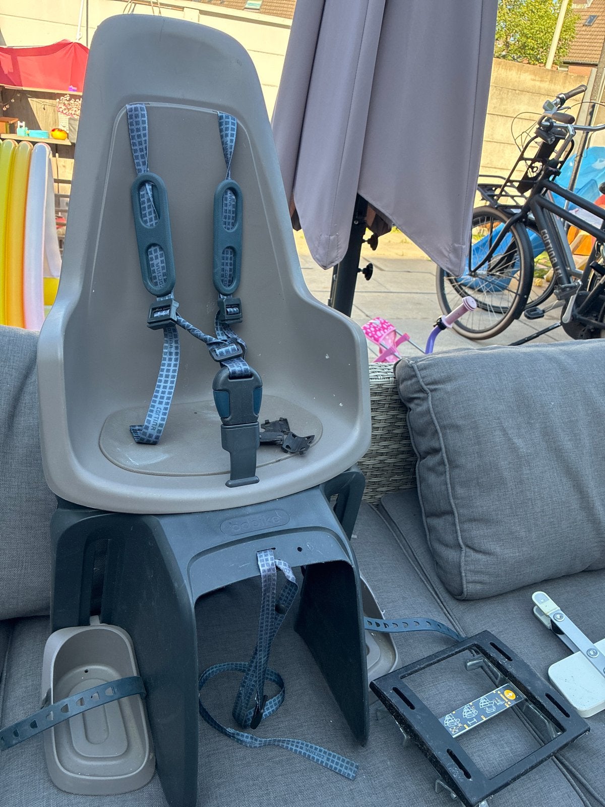 Bobike fietsstoel compleet met monteer beugel, Ophalen, Achterzitje, 9 t/m 18 kg, Gebruikt
