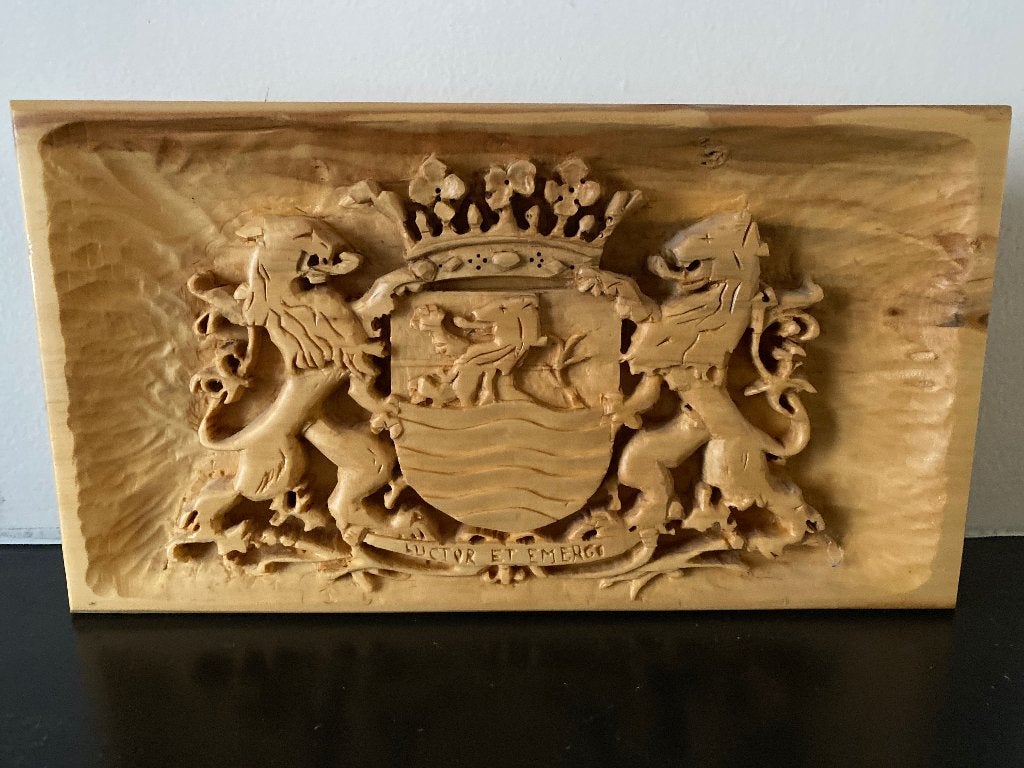 Houten Plaquette Luctor et Emergo, Ophalen of Verzenden
