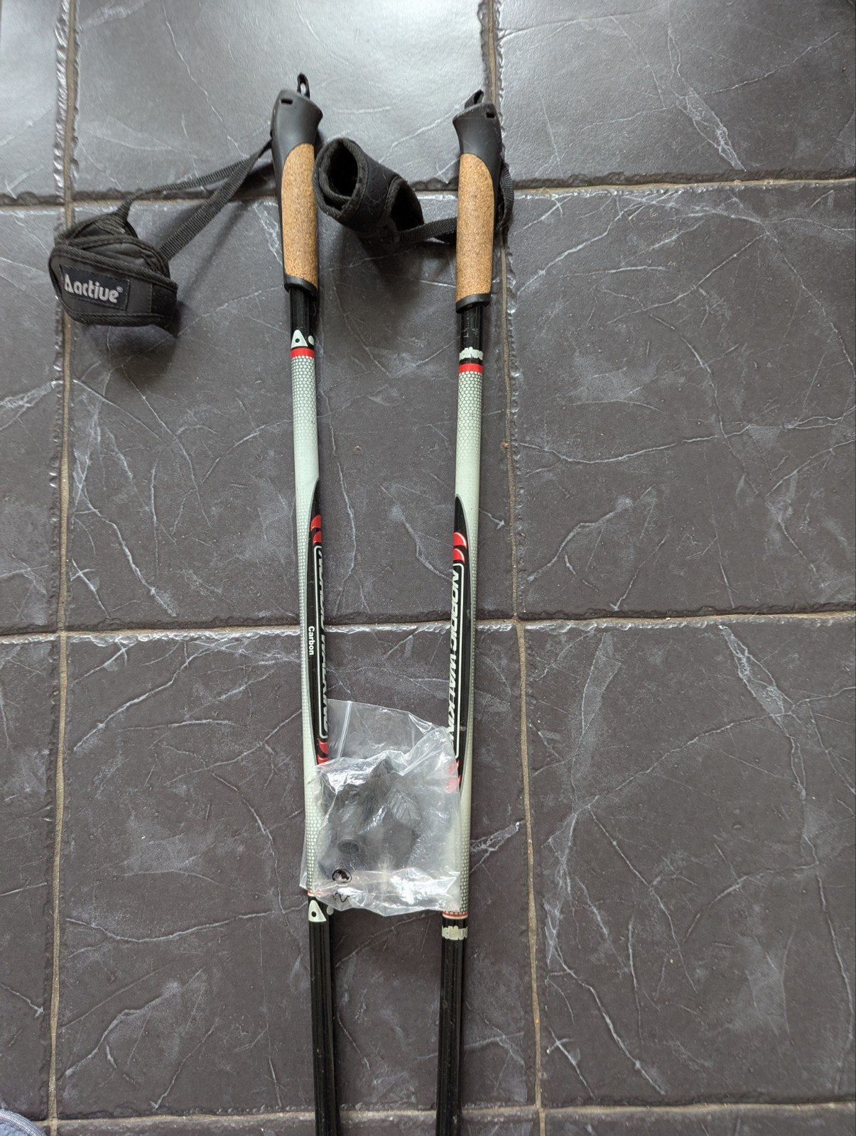 Nordic Walking Stokken - Carbon, Sport en Fitness, Ophalen, Gebruikt, Wandelstok