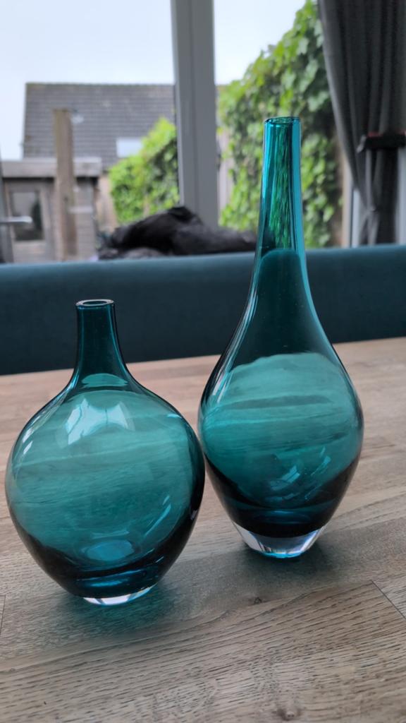 Set van 2 turquoise IKEA vazen (20cm en 35cm), Ophalen