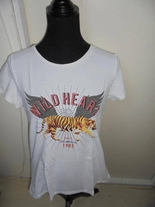 Ecru shirt met tijgerprint merk Twoday maat L, Twoday, Overige kleuren, Maat 42/44 (L), Ophalen of Verzenden
