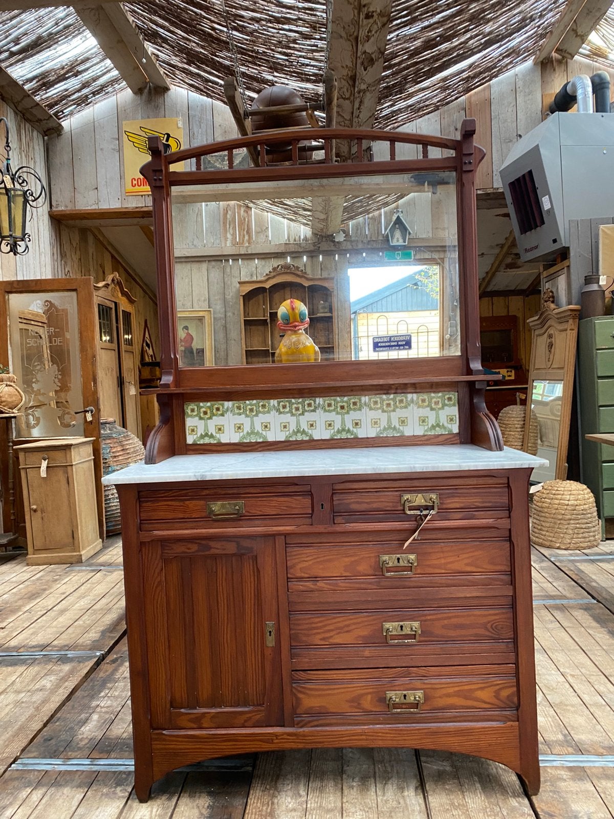 Art Deco Franse kast commode badkamermeubel, Ophalen