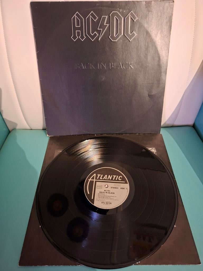 AC/DC - Back in Black LP (1980), Gebruikt, Overige formaten, Ophalen of Verzenden, Fotohoes