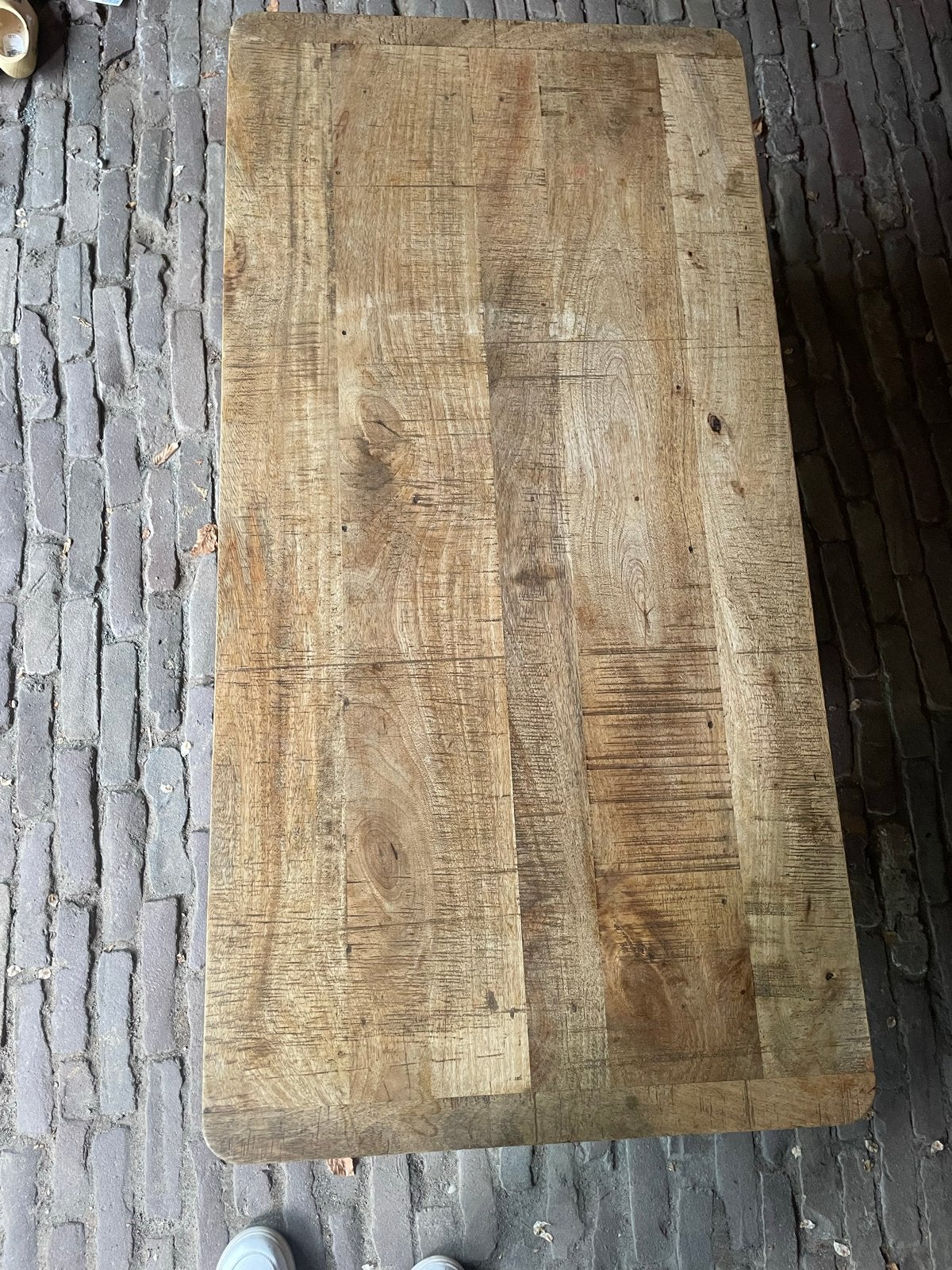Robuuste Eiken Salontafel - Landelijke Stijl, Huis en Inrichting, Tafels | Salontafels, Ophalen, Gebruikt, 100 tot 150 cm, Eikenhout