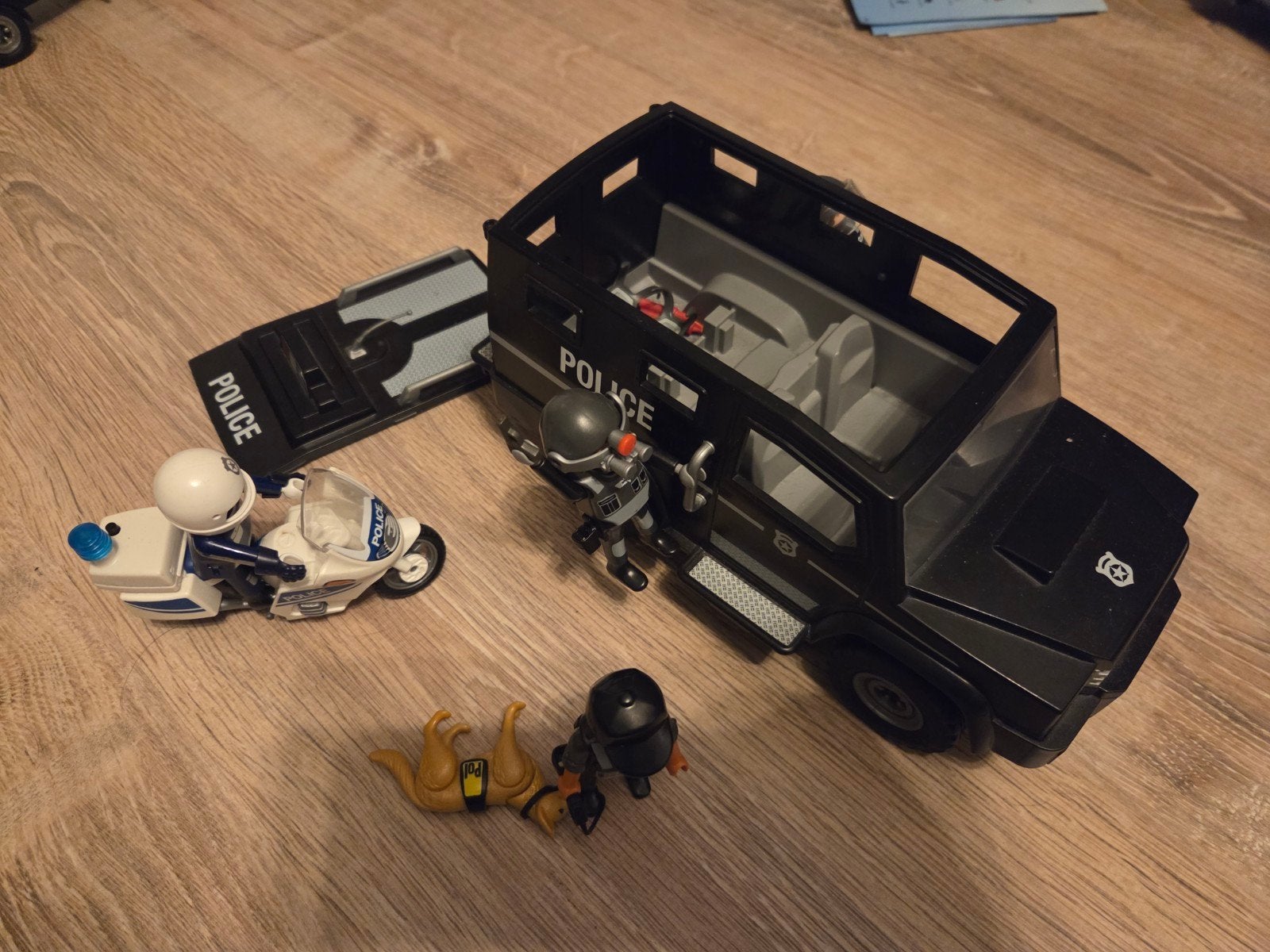 Playmobil Politie Set: Busje, Motor, Figuren & Hond, Ophalen of Verzenden, Gebruikt