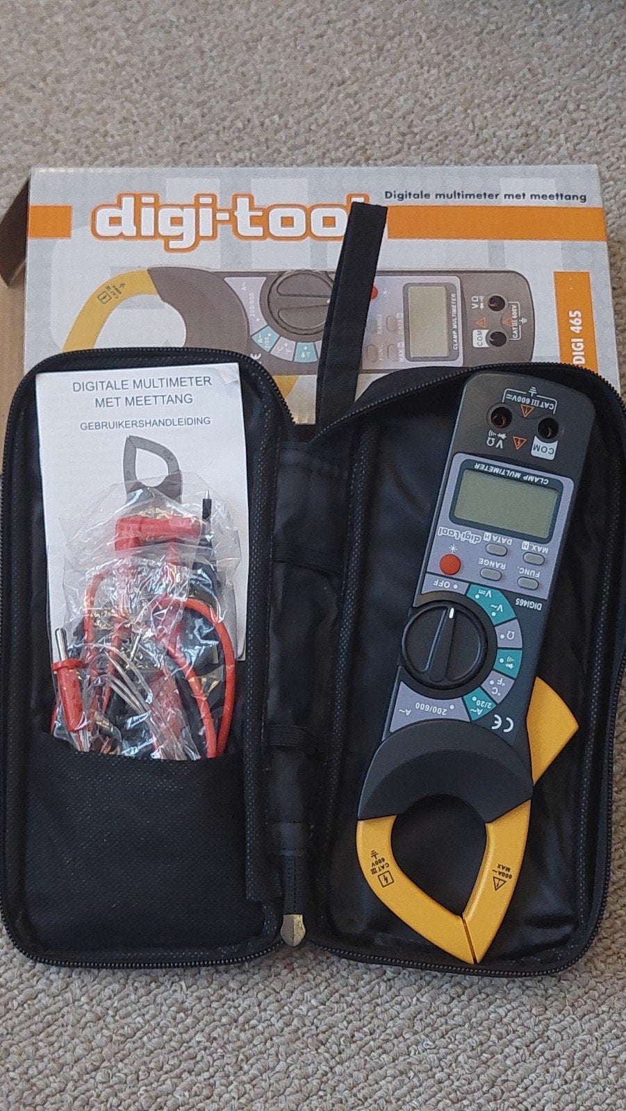 Digitale Multimeter met Meettang - Digi-Tool DIGI 465, Ophalen of Verzenden