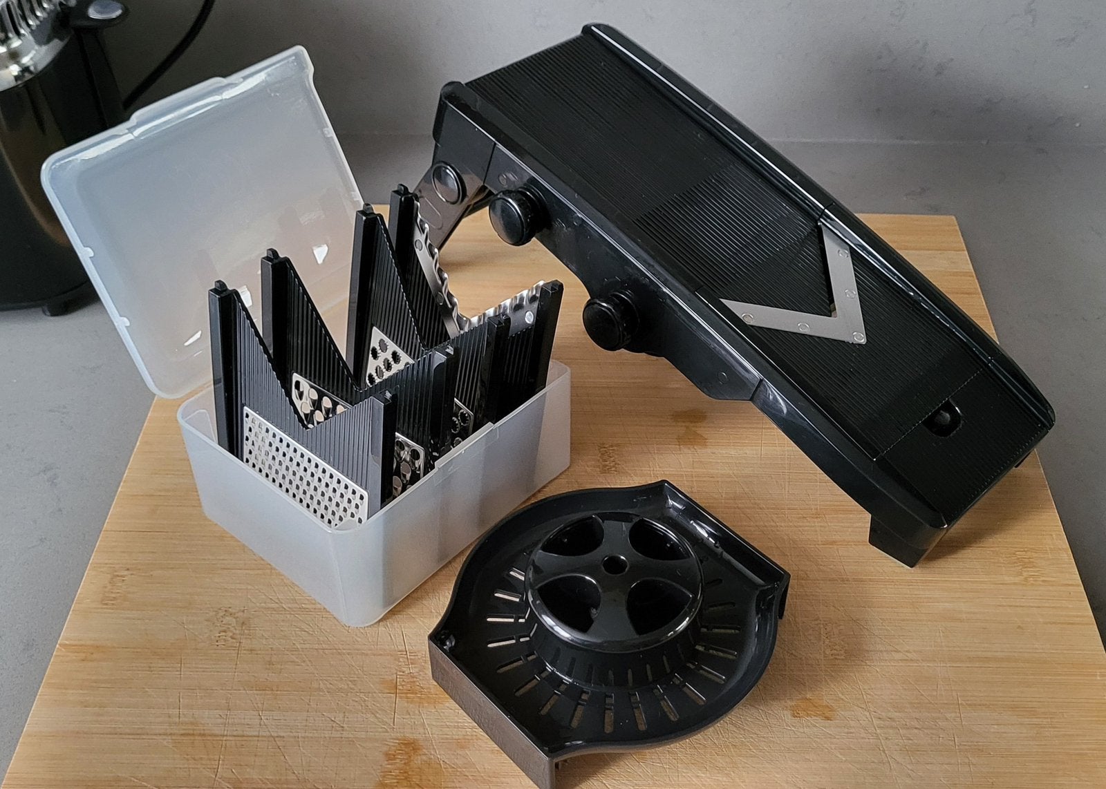 Mandoline snijder met verwisselbare messen /10,-, Ophalen of Verzenden, Gebruikt
