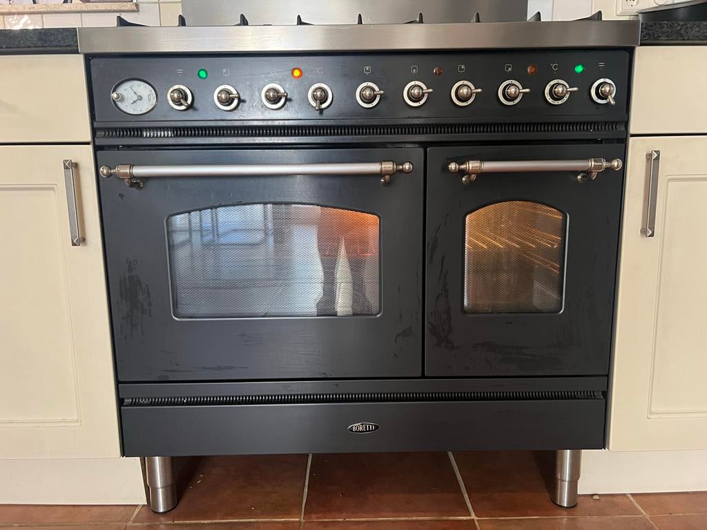 Boretti 6-pits gasfornuis met dubbele oven, Ophalen, Gebruikt, 60 cm of meer, Grill