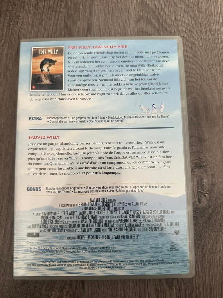Free willy 1 t/m 4 (dvd), Ophalen of Verzenden, Zo goed als nieuw