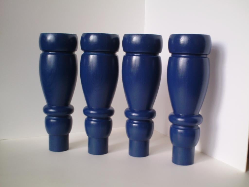 Meubelpoten - 4x - 550 beuken - donkerblauw gelakt. NIEUW !, Huis en Inrichting, Woonaccessoires | Overige, Ophalen of Verzenden
