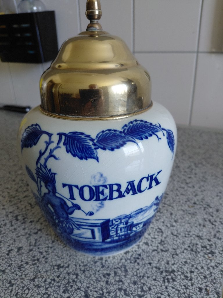 Zenith-Gouda Delftsblauwe antieke tabakspot-model nr 2154, Antiek en Kunst, Verzenden