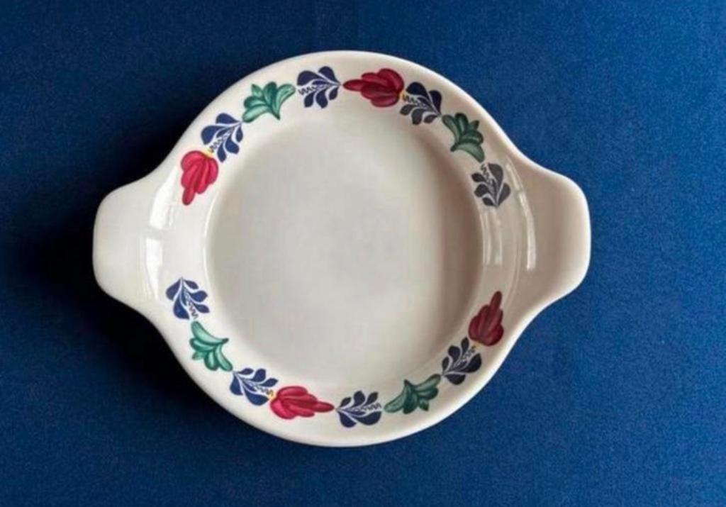 Boerenbont ronde ovenschaal, Ophalen of Verzenden, Zo goed als nieuw, Aardewerk, Schaal of Schalen