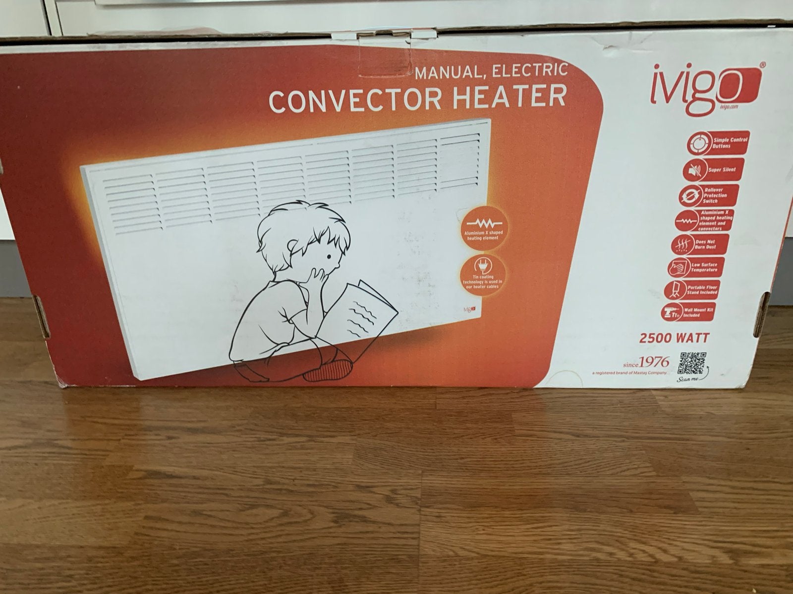 Ivigo Convector Heater 2500 Watt - in doos, Ophalen, 30 tot 80 cm, 60 tot 150 cm, 800 watt of meer