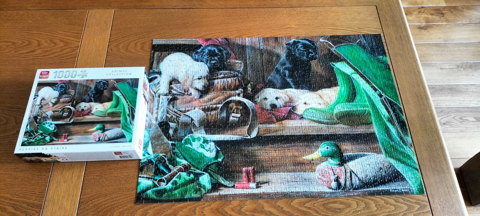 Legpuzzel 1000 stukjes - Puppy's op de trap, Ophalen, 500 t/m 1500 stukjes, Zo goed als nieuw, Legpuzzel