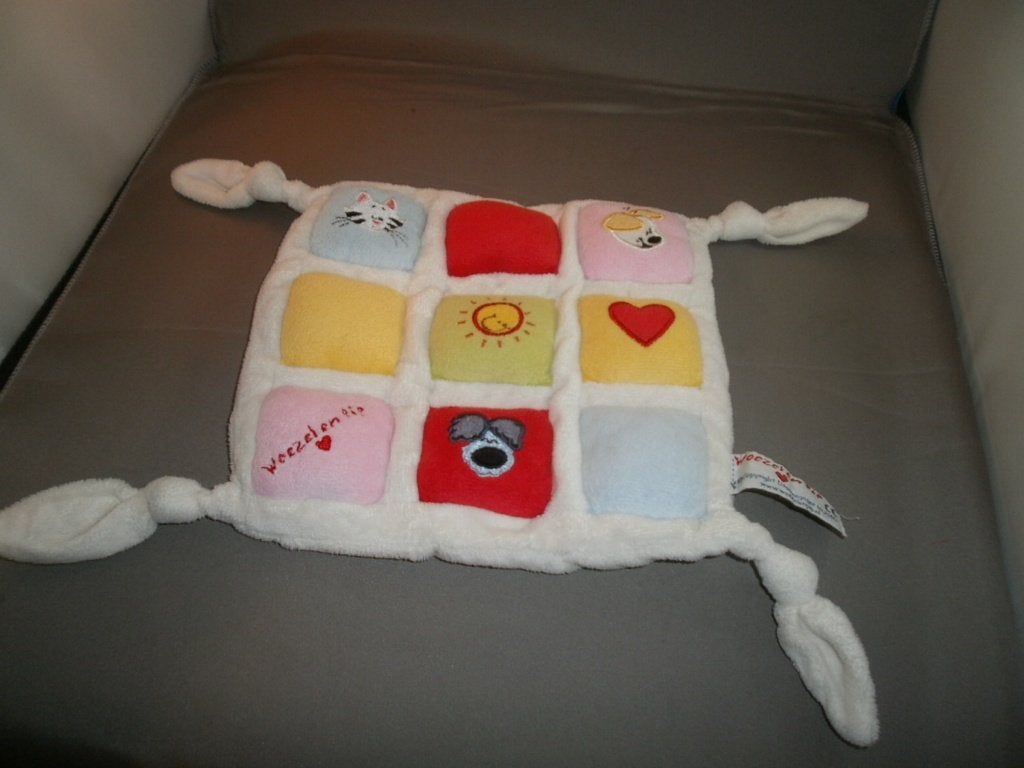 woezel en pip doekje geblokt gekleurd velours en labels Rond, Overige karakters, Zo goed als nieuw, Wasbaar, Middelgroot (20 tot 80 cm)
